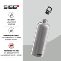 Hliníková športová fľaša SIGG WMB Traveller, na sýtené nápoje, nepriepustná, bez BPA, 0,6 l / 1 l / 1,5 l 4