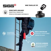 Hliníková športová fľaša SIGG WMB Traveller, na sýtené nápoje, nepriepustná, bez BPA, 0,6 l / 1 l / 1,5 l 4
