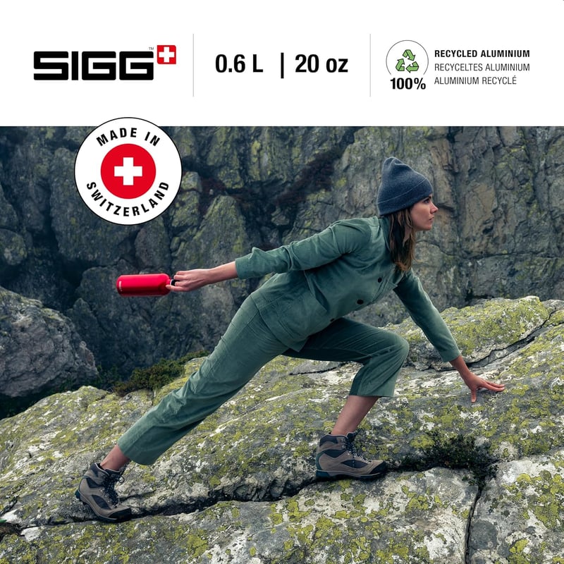 SIGG alumínium sportpalack 0,6L/1L/1,5L szénlezárható BPA-mentes - 13 Red, 0.6 L