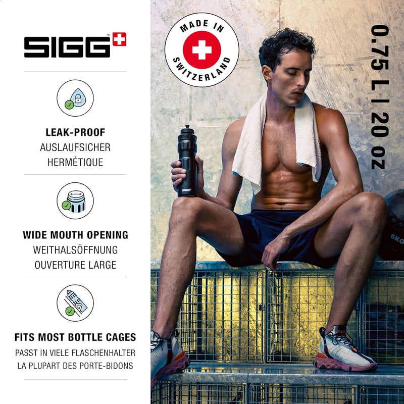 SIGG alumínium sportpalack 0,75L szivárgásmentes sportcsappal - Black
