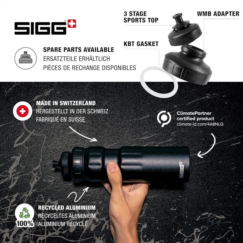 SIGG alumínium sportpalack 0,75L szivárgásmentes sportcsappal - Black