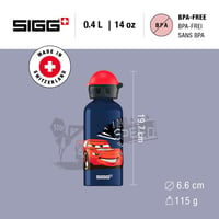 Detská hliníková fľaša Sigg Cars Speed – Nepriepustná, bez BPA, švajčiarska výroba – 0,4 l 2