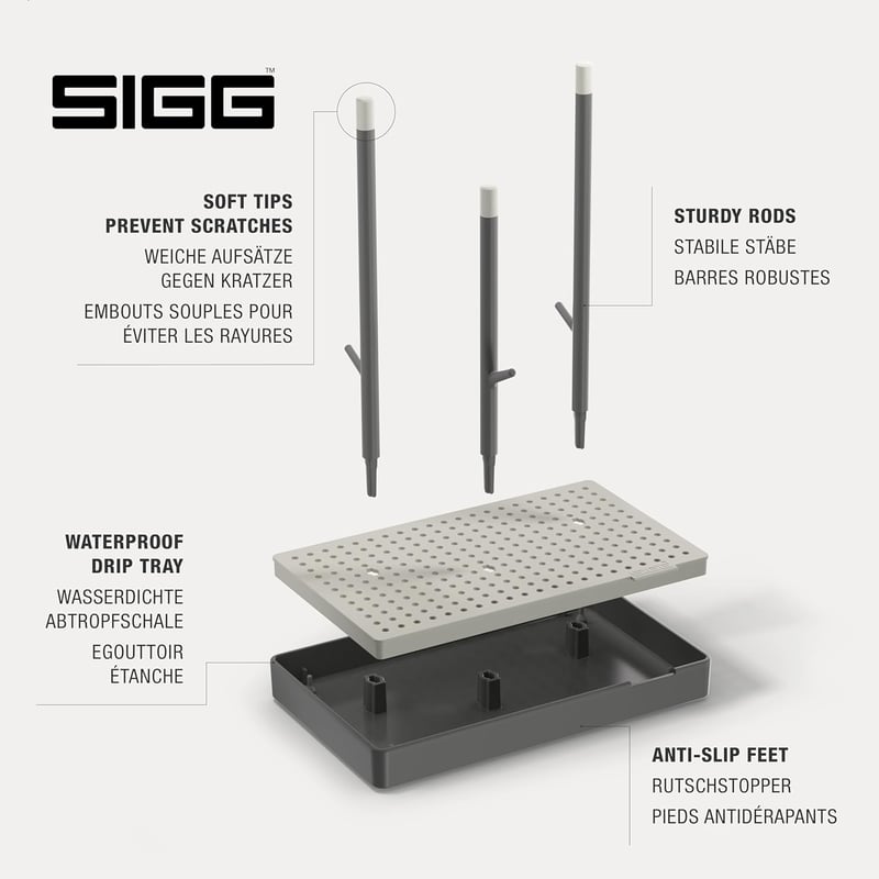 Sigg Elara palack szárító tálca, csúszásmentes, vízálló, BPA-mentes