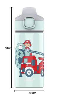 Detská hliníková fľaša na vodu SIGG Fireman so slamkou a nepriepustným uzáverom, modrá, 0,4 l 9