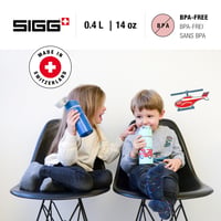Detská hliníková fľaša na vodu SIGG Fireman so slamkou a nepriepustným uzáverom, modrá, 0,4 l 2