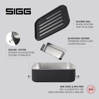 SIGG Gemstone Ételhordó Rozsdamentes Acél Szellőző Fedéllel Iskolához Irodához - Obsidian 3