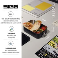 SIGG Gemstone Ételhordó Rozsdamentes Acél Szellőző Fedéllel Iskolához Irodához - Obsidian 2