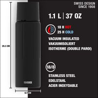Termos SIGG Gemstone IBT Obsidian cu cană - 1,1L - Oțel inoxidabil - Fără BPA - Etanș - Pentru drumeții și camping 2