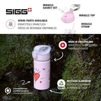 SIGG Miracle Girl Power gyerek alumínium kulacs szívószállal - rózsaszín - 0,4 l 4