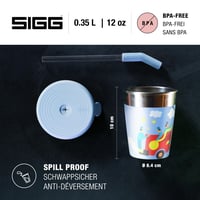 Pahar pentru copii Sigg cu capac și pai - Pompieri - Capac din silicon și pai din Tritan - Fără BPA - Ușor și durabil - 0,35 L 2