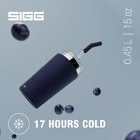 Termoska SIGG Helia Night Ink so sklenenou slamkou – 0,45 l nerezový dvojstenný izolovaný cestovný hrnček na teplé a studené nápoje 2