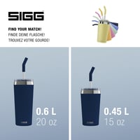 Termoska SIGG Helia Night Ink so sklenenou slamkou – 0,45 l nerezový dvojstenný izolovaný cestovný hrnček na teplé a studené nápoje 6