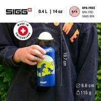 Sigg KBT Glow Moon Dinos alumínium gyerek kulacs - kék dinós - 0,4 l 2