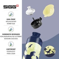 Sigg KBT Glow Moon Dinos alumínium gyerek kulacs - kék dinós - 0,4 l 3