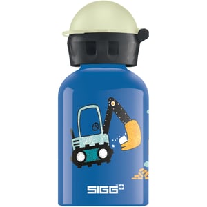 Dječja aluminijska boca za vodu SIGG KBT Build It – čep koji svijetli u mraku, nepropusna, bez BPA – rabljeno (stanje: vidi 2. sliku)