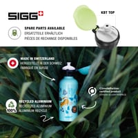 Detská hliníková fľaša Sigg KBT Glow Dinosaurs – svieti v tme – nepriepustná – bez BPA – čierna s dinosaurami – 0,3 l 4