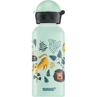 Detská hliníková fľaša Sigg KBT Jungle Tzz 0,4 l – Nepriepustná, nerozbitná, bez BPA, s bielym a zeleným motívom džungle – Na šport a do školy 1