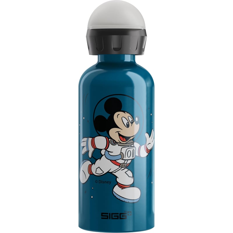 Detská hliníková fľaša na vodu Sigg KBT Mickey Astronaut Disney – 0,4 l, svetlozelená, bez BPA, nepriepustná, na školské a športové využitie