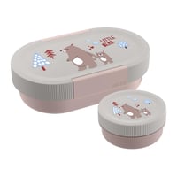 Detská desiatová súprava Sigg LUMO Kids Lunchbox Bear Family Plus – Ružová – 800 ml – bez BPA, vhodná do mikrovlnnej rúry a umývačky riadu 1