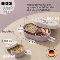 Detská desiatová súprava Sigg LUMO Kids Lunchbox Bear Family Plus – Ružová – 800 ml – bez BPA, vhodná do mikrovlnnej rúry a umývačky riadu 2