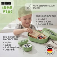 Detský obedár Sigg LUMO Kids Football Splash Plus s priehradkami - Zelený - 800 ml - Vhodný do mikrovlnnej rúry a umývačky riadu - Bez BPA 4