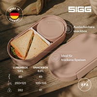 Set cutii pentru prânz SIGG LUMO L - Roz, 1 L - Fără BPA, potrivită pentru microunde și mașina de spălat vase, cutie de prânz ușoară pentru serviciu și școală 2