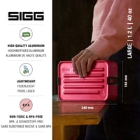 Zelený hliníkový obedár Sigg Metal Box Plus L, 1,2 l, s priehradkou 4