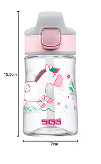 Detská fľaša na vodu SIGG Miracle Tritan so slamkou, nepriepustná, bez BPA, odolná proti poškriabaniu, do školy a na šport, 0,35 l / 0,45 l 9