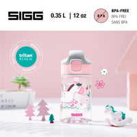 Detská fľaša na vodu SIGG Miracle Tritan so slamkou, nepriepustná, bez BPA, odolná proti poškriabaniu, do školy a na šport, 0,35 l / 0,45 l 2