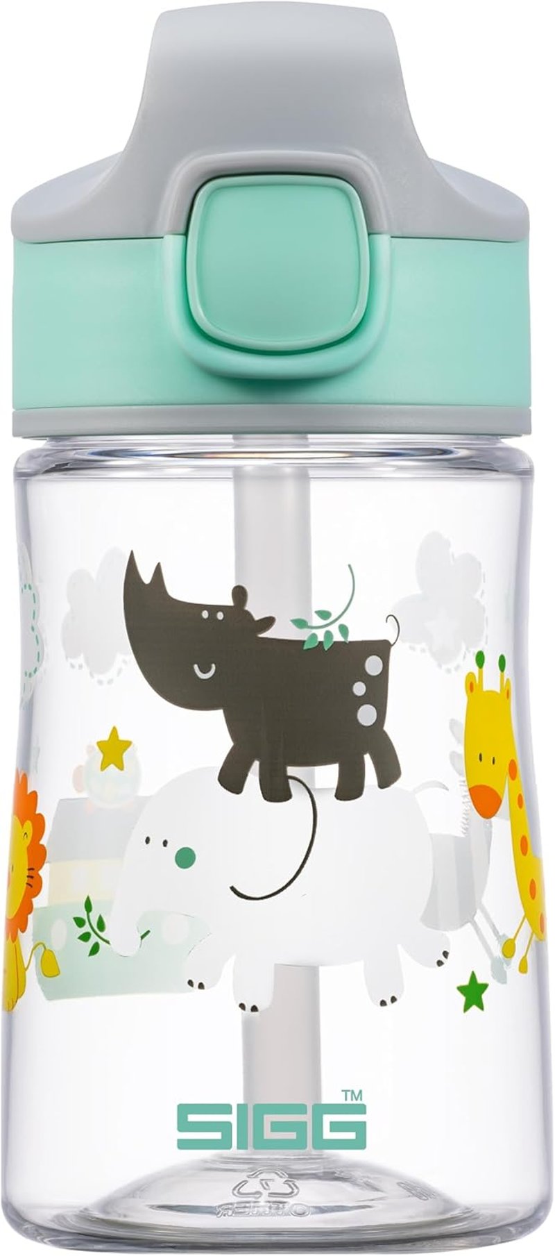 SIGG Miracle Gyerek Tritan Ivópalack Szívószállal, Szorítható, BPA-Mentes, 0,35-0,45 L - Green, 0.35 L