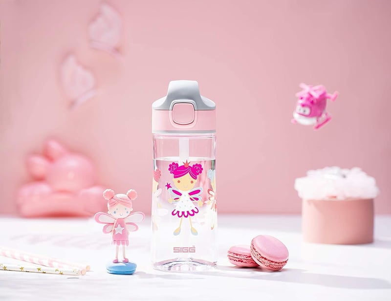 SIGG Miracle Gyerek Tritan Ivópalack Szívószállal, Szorítható, BPA-Mentes, 0,35-0,45 L - Pink, 0.45 L