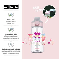 SIGG Miracle Gyerek Tritan Ivópalack Szívószállal, Szorítható, BPA-Mentes, 0,35-0,45 L - Pink, 0.45 L 3