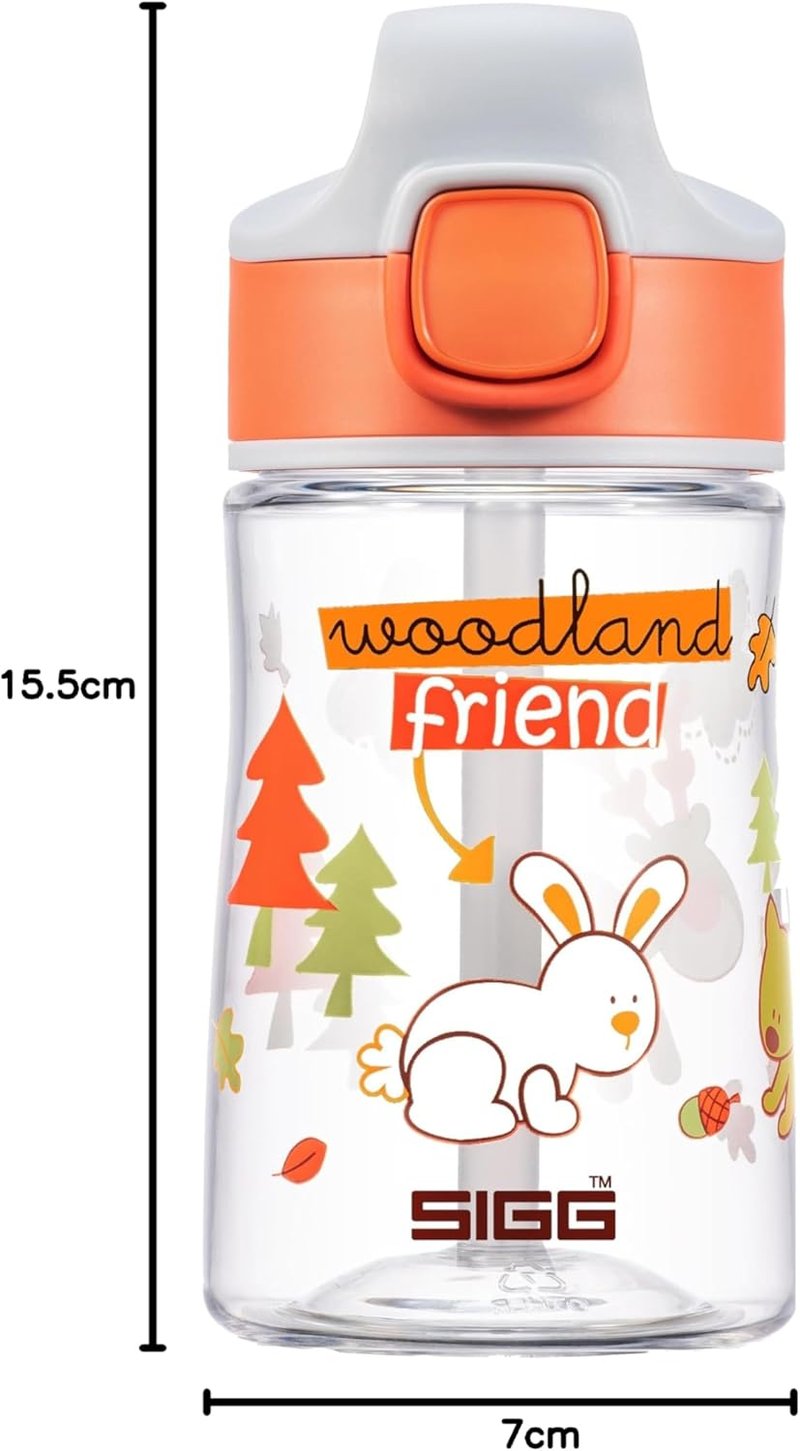 SIGG Miracle Gyerek Tritan Ivópalack Szívószállal, Szorítható, BPA-Mentes, 0,35-0,45 L - Orange, 0.35 L
