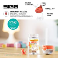 SIGG Miracle Gyerek Tritan Ivópalack Szívószállal, Szorítható, BPA-Mentes, 0,35-0,45 L - Orange, 0.35 L 4