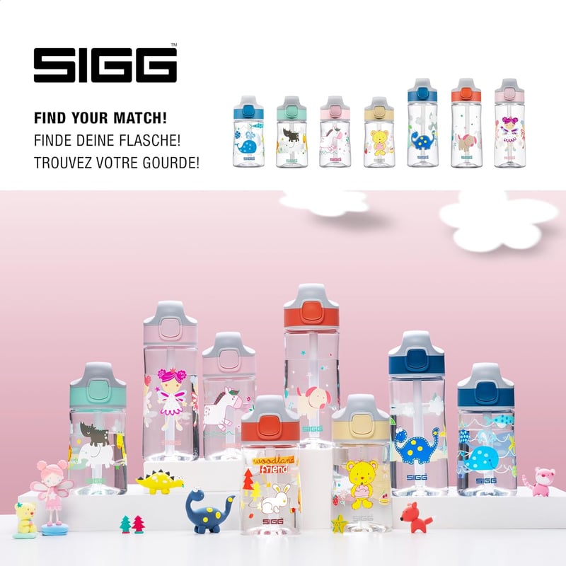 SIGG Miracle Gyerek Tritan Ivópalack Szívószállal, Szorítható, BPA-Mentes, 0,35-0,45 L - Orange, 0.35 L