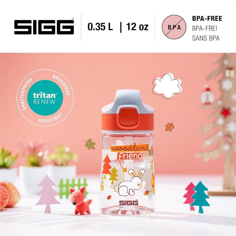 SIGG Miracle Gyerek Tritan Ivópalack Szívószállal, Szorítható, BPA-Mentes, 0,35-0,45 L - Orange, 0.35 L