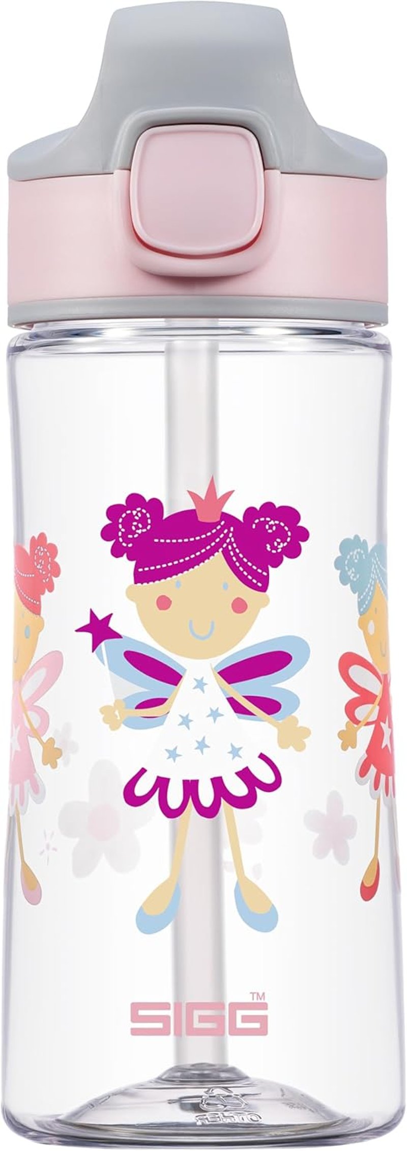 SIGG Miracle Gyerek Tritan Ivópalack Szívószállal, Szorítható, BPA-Mentes, 0,35-0,45 L - Pink, 0.45 L