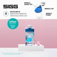 Detská fľaša na vodu SIGG Miracle Ocean z materiálu Tritan so slamkou – nepriepustná, bez BPA, vhodná do umývačky riadu, modrá s morskými zvieratkami – 0,35 l 4