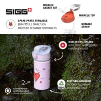Bidon pentru copii din aluminiu SIGG Miracle Peaceful cu pai – etanș, fără BPA – model vulpe indiană verde – 0,4 l 4