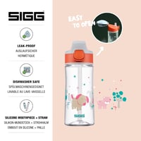 Detská fľaša na vodu SIGG Miracle Puppy Tritan so slamkou – oranžová, s motívom psa – 0,45 l – nepriepustná, bez BPA, vhodná do umývačky riadu 3