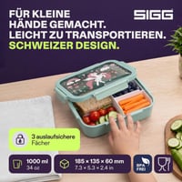 Cutie pentru prânz pentru copii Sigg NIMO Uniflower cu compartimente - Verde mentă - 1000 ml - Fără BPA, poate fi utilizată în cuptorul cu microunde și spălată în mașina de spălat vase 2