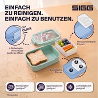 Cutie pentru prânz pentru copii Sigg NIMO Uniflower cu compartimente - Verde mentă - 1000 ml - Fără BPA, poate fi utilizată în cuptorul cu microunde și spălată în mașina de spălat vase 3