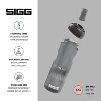 Cyklistická fľaša Sigg Pulsar Anthracite 0,75 l – sivá, stláčateľná, nepriepustná, bez obsahu BPA, vhodná do umývačky riadu, ľahká športová fľaša 3