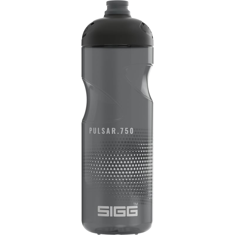 Cyklistická fľaša Sigg Pulsar Anthracite 0,75 l – sivá, stláčateľná, nepriepustná, bez obsahu BPA, vhodná do umývačky riadu, ľahká športová fľaša