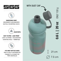 Cyklistická fľaša Sigg Pulsar Morning Blue 0,6 l – Stláčateľná, vhodná do umývačky riadu, nepriepustná, bez obsahu BPA, ultraľahká športová fľaša – K 2