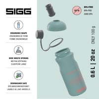 Cyklistická fľaša Sigg Pulsar Morning Blue 0,6 l – Stláčateľná, vhodná do umývačky riadu, nepriepustná, bez obsahu BPA, ultraľahká športová fľaša – K 3