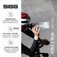Cyklistická fľaša Sigg Pulsar Transparent White 0,75 l – Stlačiteľná, nepriepustná športová fľaša vhodná do umývačky riadu, bez obsahu BPA 2