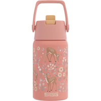 Bidon pentru copii Sigg Shield Flip Funny Fox din oțel inoxidabil - Antiscurgere - Fără BPA - Pentru sport și școală - Verde mentă cu vulpe - 0,5 L 1