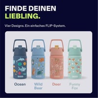 Bidon pentru copii din oțel inoxidabil Sigg Shield FLIP Wild Bear - Urs albastru - Antipicurare - Fără BPA - Sport și școală - 0,5 L 5