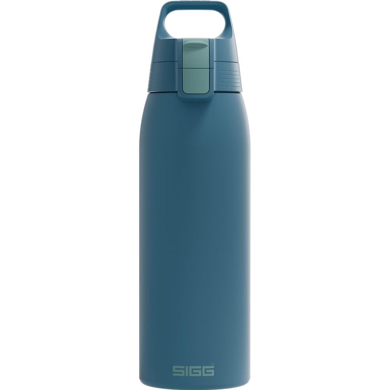 Nerezová fľaša na pitie Sigg Shield ONE Blue Puya - 1 l, na sýtené nápoje, nepriepustná, bez BPA, modrá